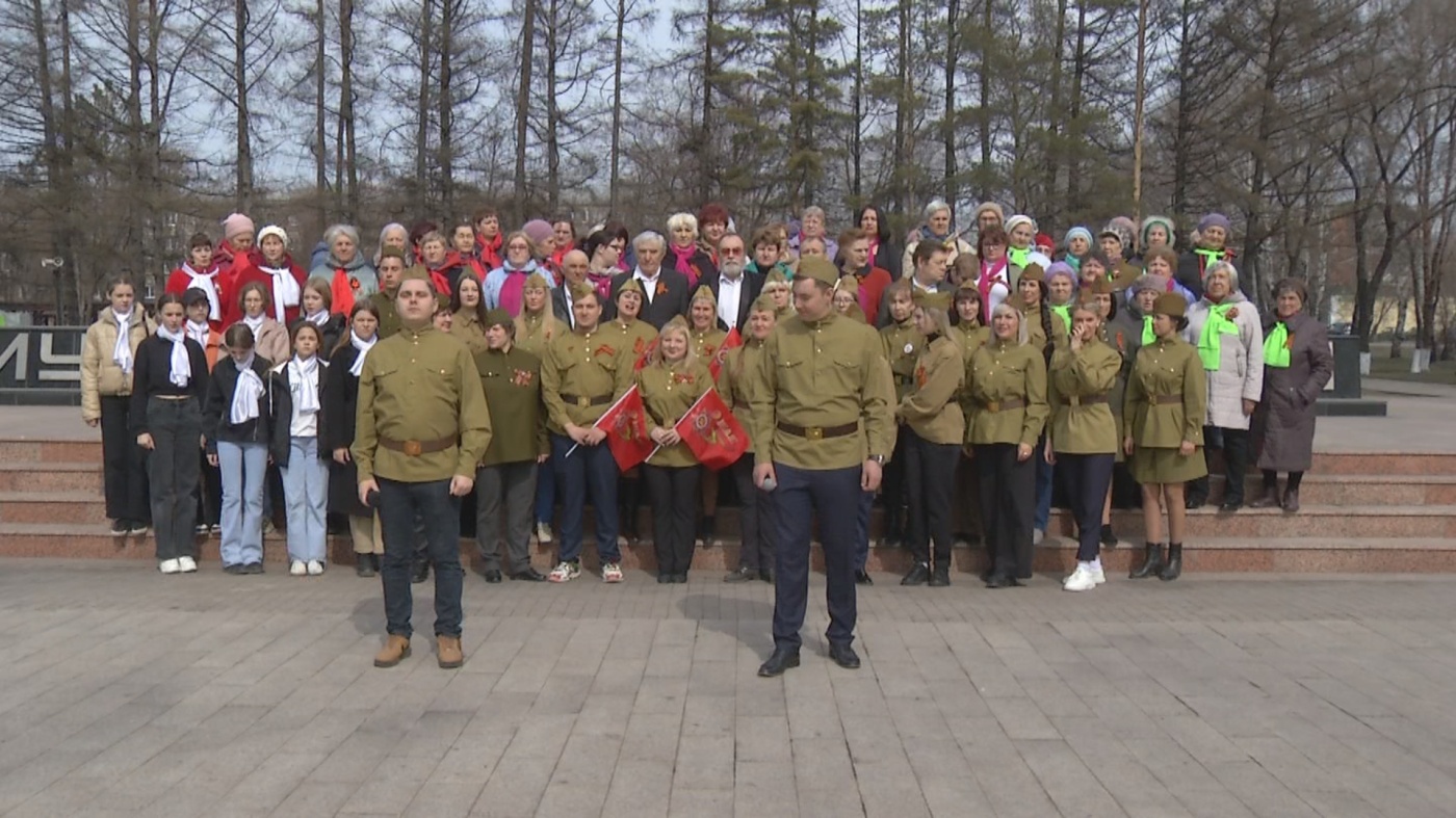 Киселевчане приняли участие в хоровом флешмобе «Шел солдат» 